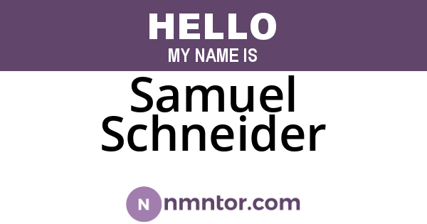 Samuel Schneider