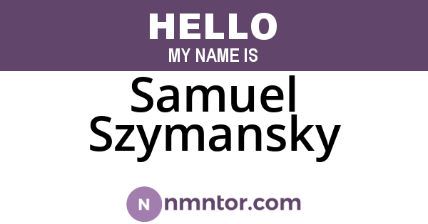 Samuel Szymansky