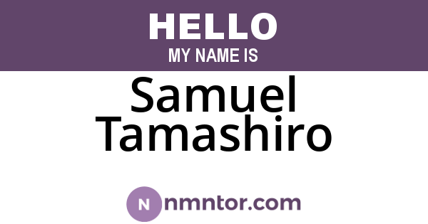 Samuel Tamashiro
