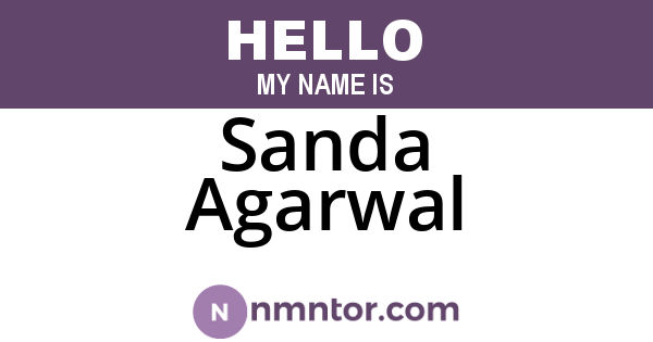 Sanda Agarwal