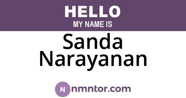 Sanda Narayanan