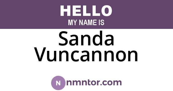 Sanda Vuncannon