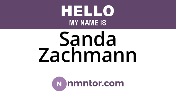 Sanda Zachmann