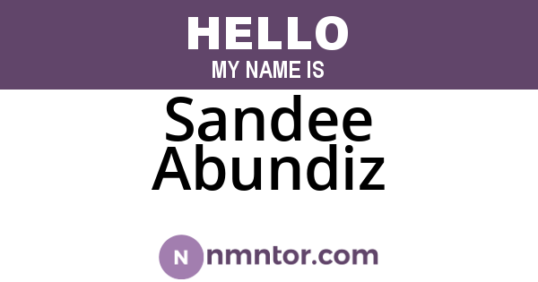 Sandee Abundiz