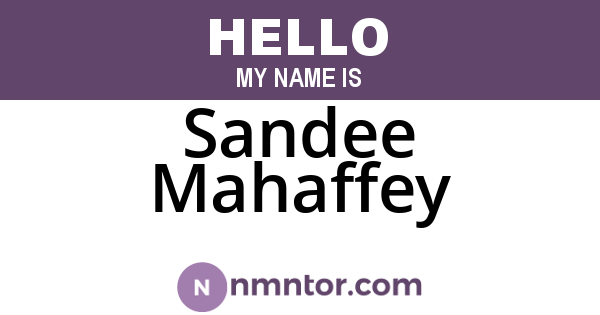 Sandee Mahaffey