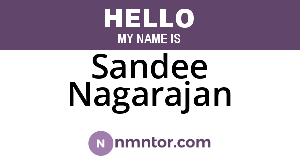 Sandee Nagarajan