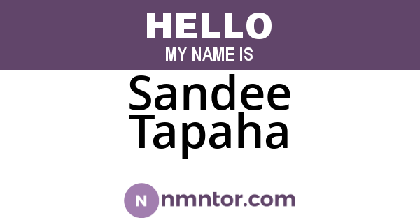 Sandee Tapaha