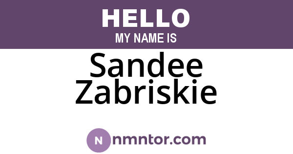 Sandee Zabriskie