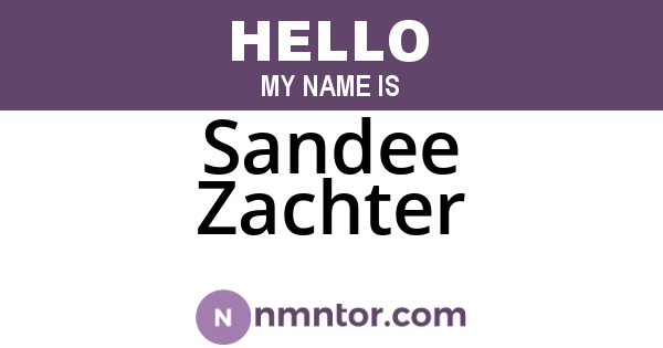 Sandee Zachter