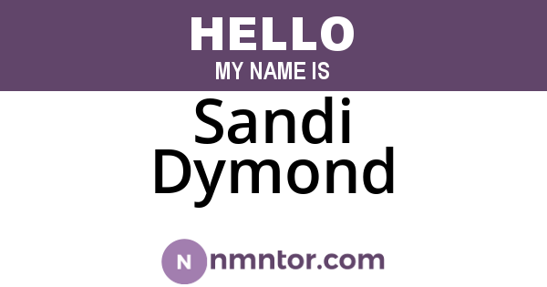 Sandi Dymond