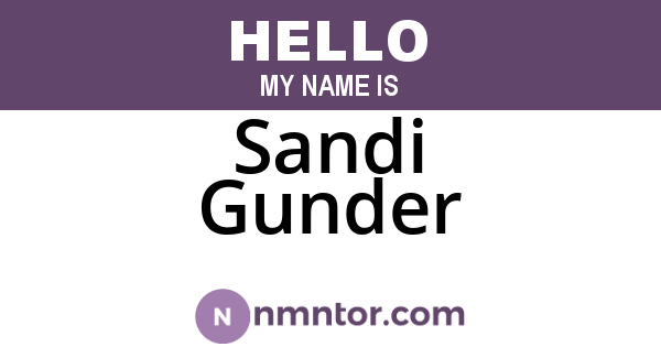 Sandi Gunder