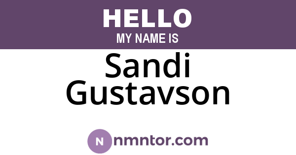 Sandi Gustavson