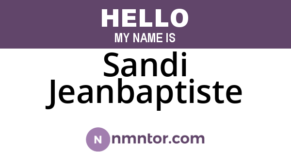 Sandi Jeanbaptiste