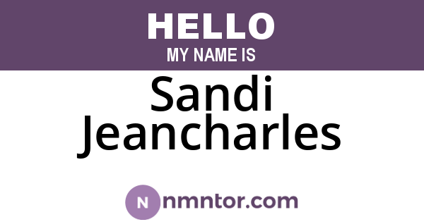 Sandi Jeancharles