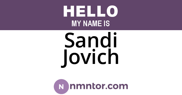 Sandi Jovich