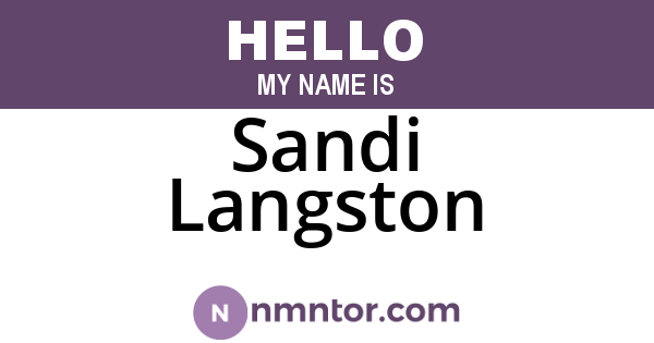 Sandi Langston