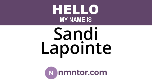 Sandi Lapointe