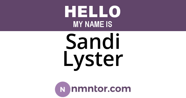 Sandi Lyster