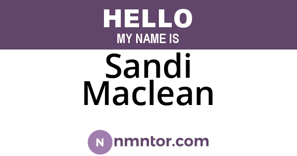 Sandi Maclean