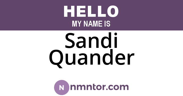 Sandi Quander