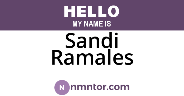 Sandi Ramales
