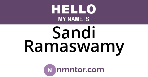Sandi Ramaswamy
