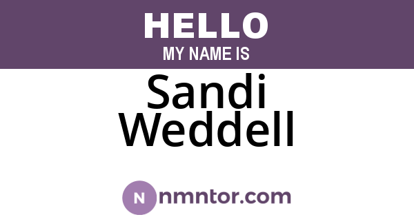 Sandi Weddell