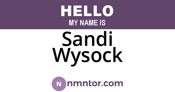 Sandi Wysock