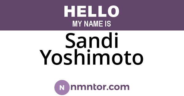 Sandi Yoshimoto