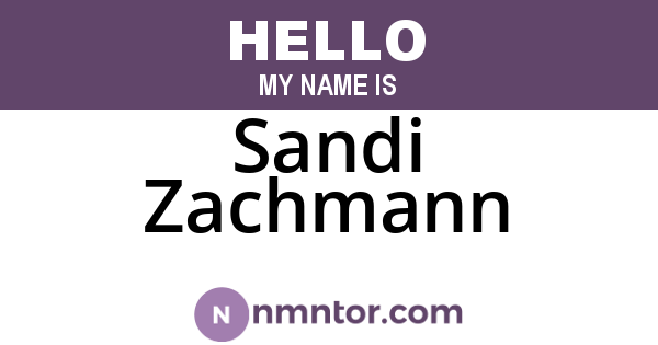 Sandi Zachmann