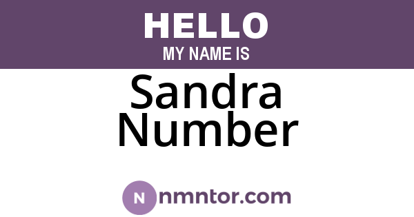 Sandra Number