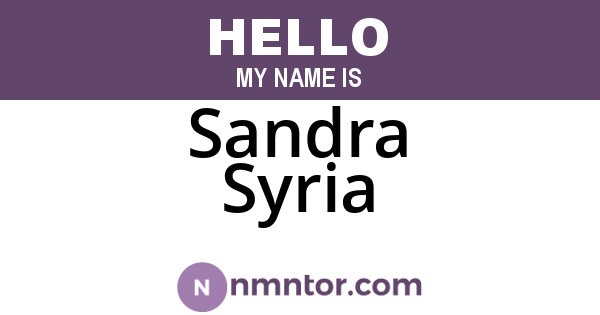 Sandra Syria
