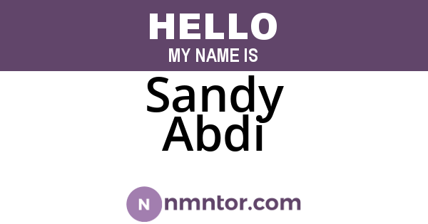 Sandy Abdi