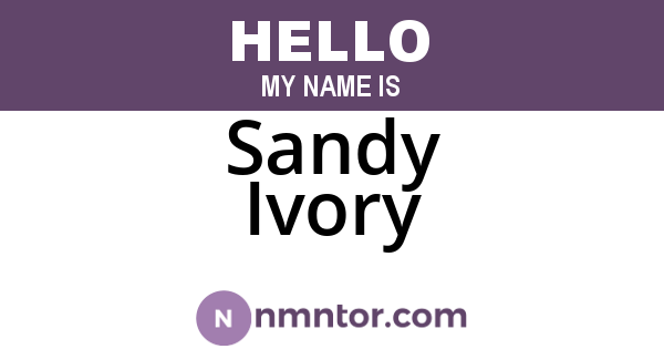 Sandy Ivory