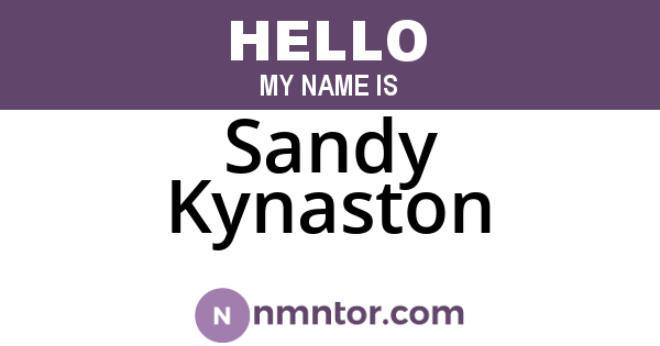 Sandy Kynaston