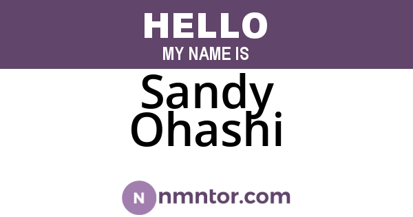 Sandy Ohashi