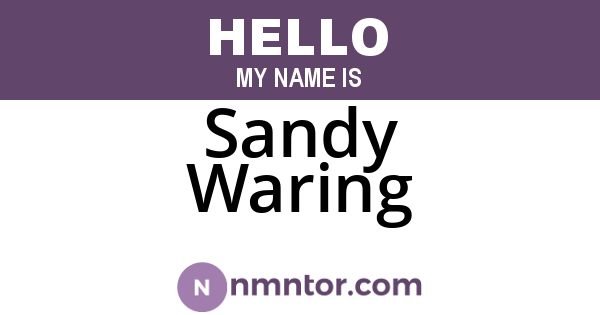 Sandy Waring