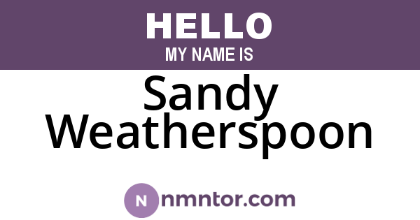 Sandy Weatherspoon