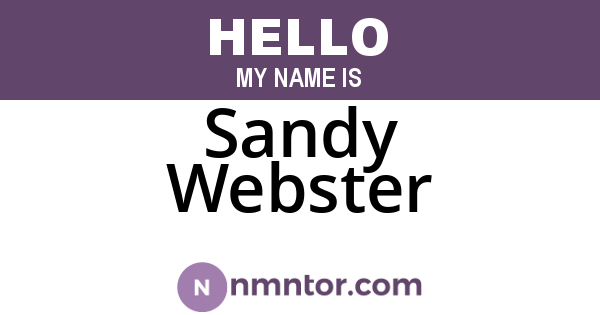 Sandy Webster