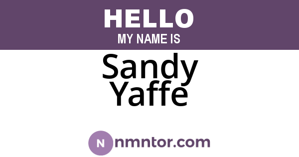Sandy Yaffe