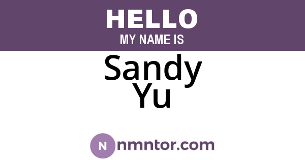 Sandy Yu