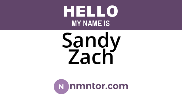 Sandy Zach