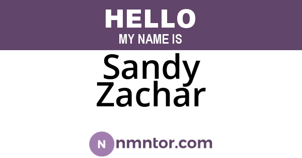 Sandy Zachar