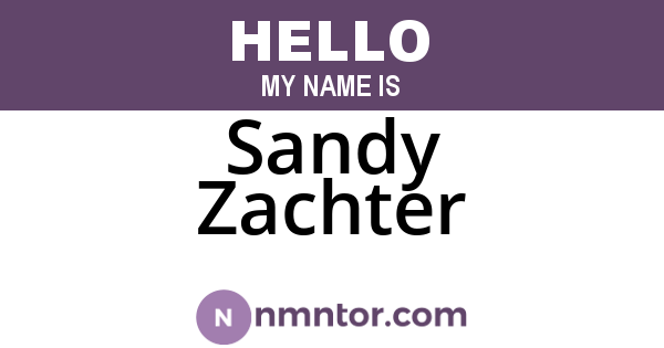 Sandy Zachter