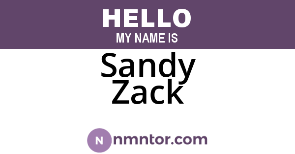 Sandy Zack