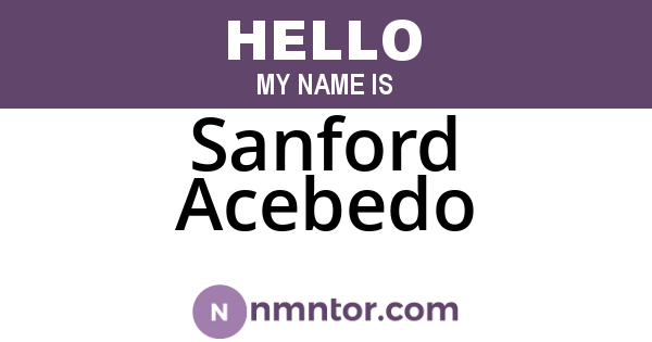 Sanford Acebedo
