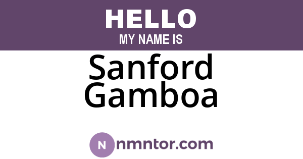 Sanford Gamboa