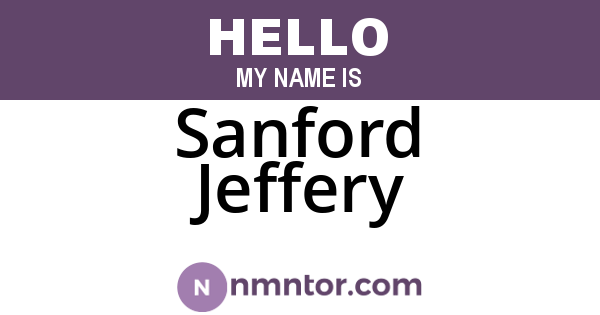 Sanford Jeffery
