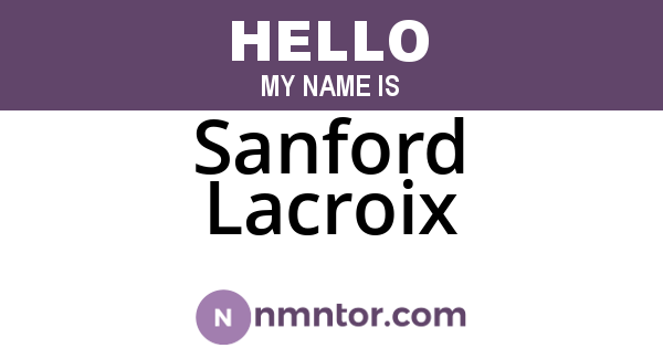 Sanford Lacroix