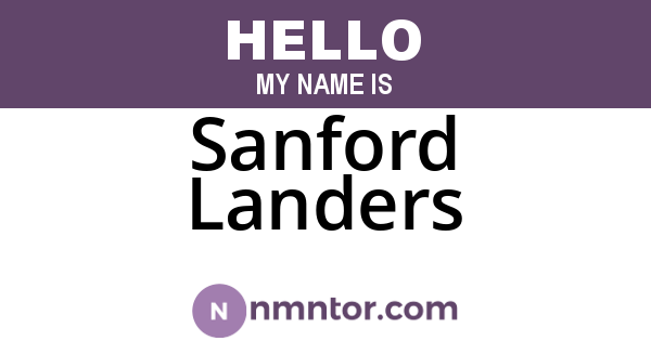 Sanford Landers